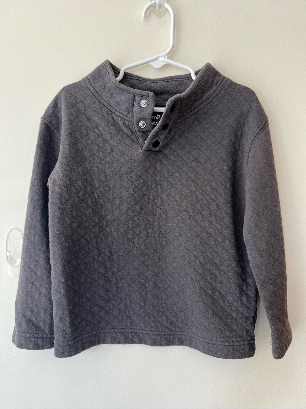 Jumping Beans Gray Quilted Snap Pullover 4T